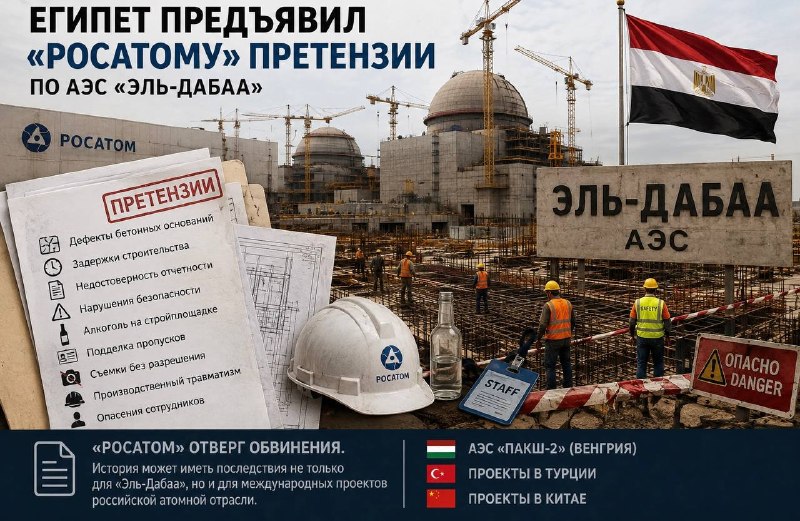 Египет предъявил «Росатому» претензии по АЭС «Эль-Дабаа»