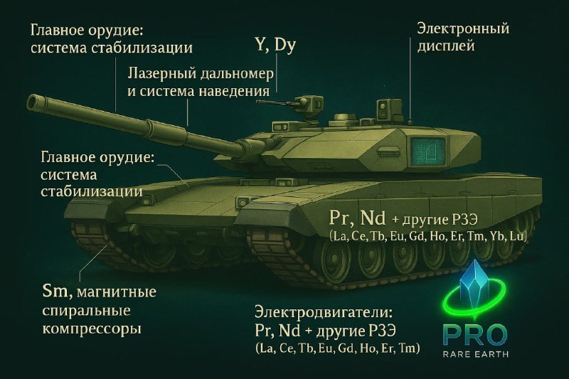 Сколько редкоземельных металлов в современном танке?