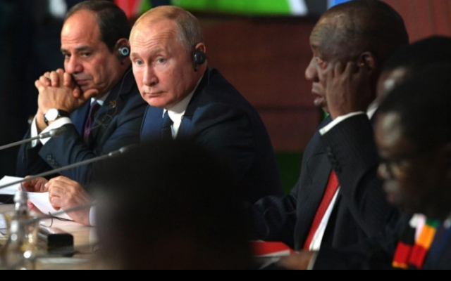 Президент Владимир Путин на российско-африканском саммите в октябре 2019 года.