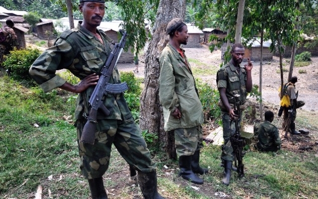 Войска М23 в Бунагане, Демократическая Республика Конго.