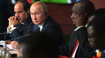 Президент Владимир Путин на российско-африканском саммите в октябре 2019 года.