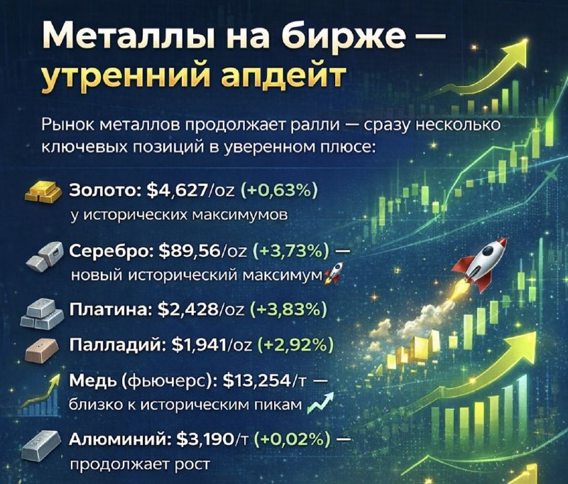 Металлы на бирже. Утренний апдейт