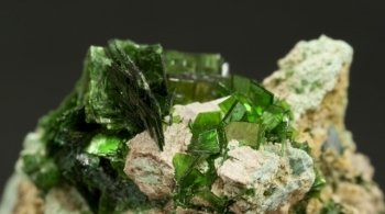 Радиоактивный метаторбернит (медный уранилфосфат) из Заира.