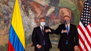 Президент Колумбии Иван Дуке и госсекретарь США Майк Помпео